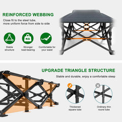 Camping Cot Extra Wide sets up in 10 seconds for quick outdoor use.
