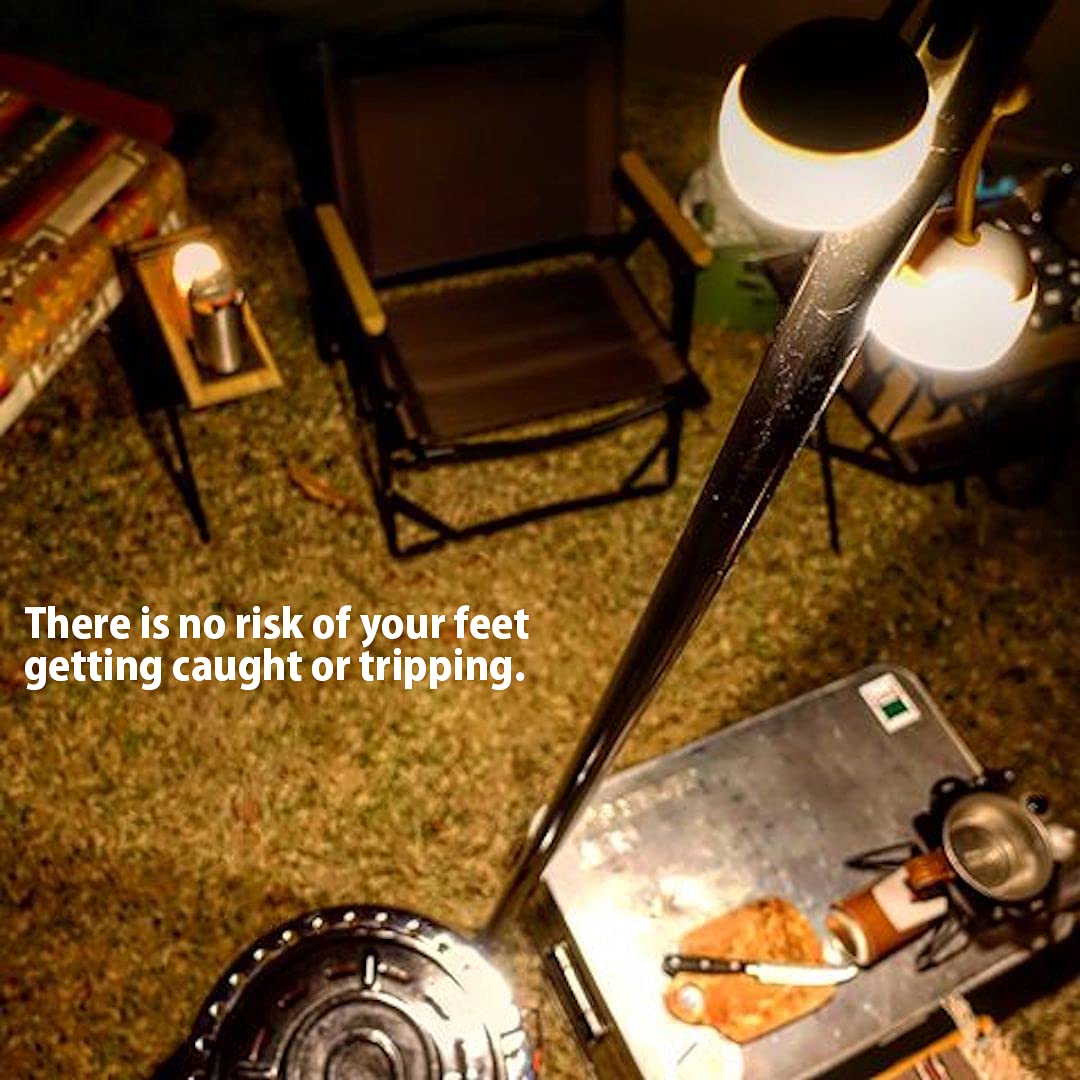 Camping Moon adjustable lantern stand height 45.3 to 96.9 inches.