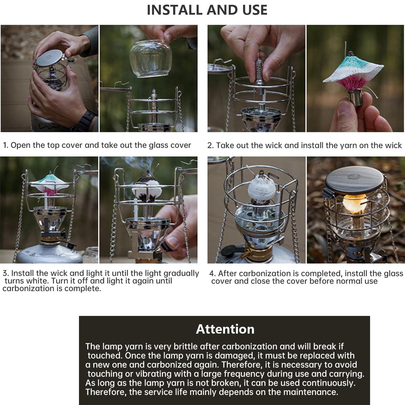 Camping Moon camping gas-lantern T-4 hanging hook ready for campsite setup.