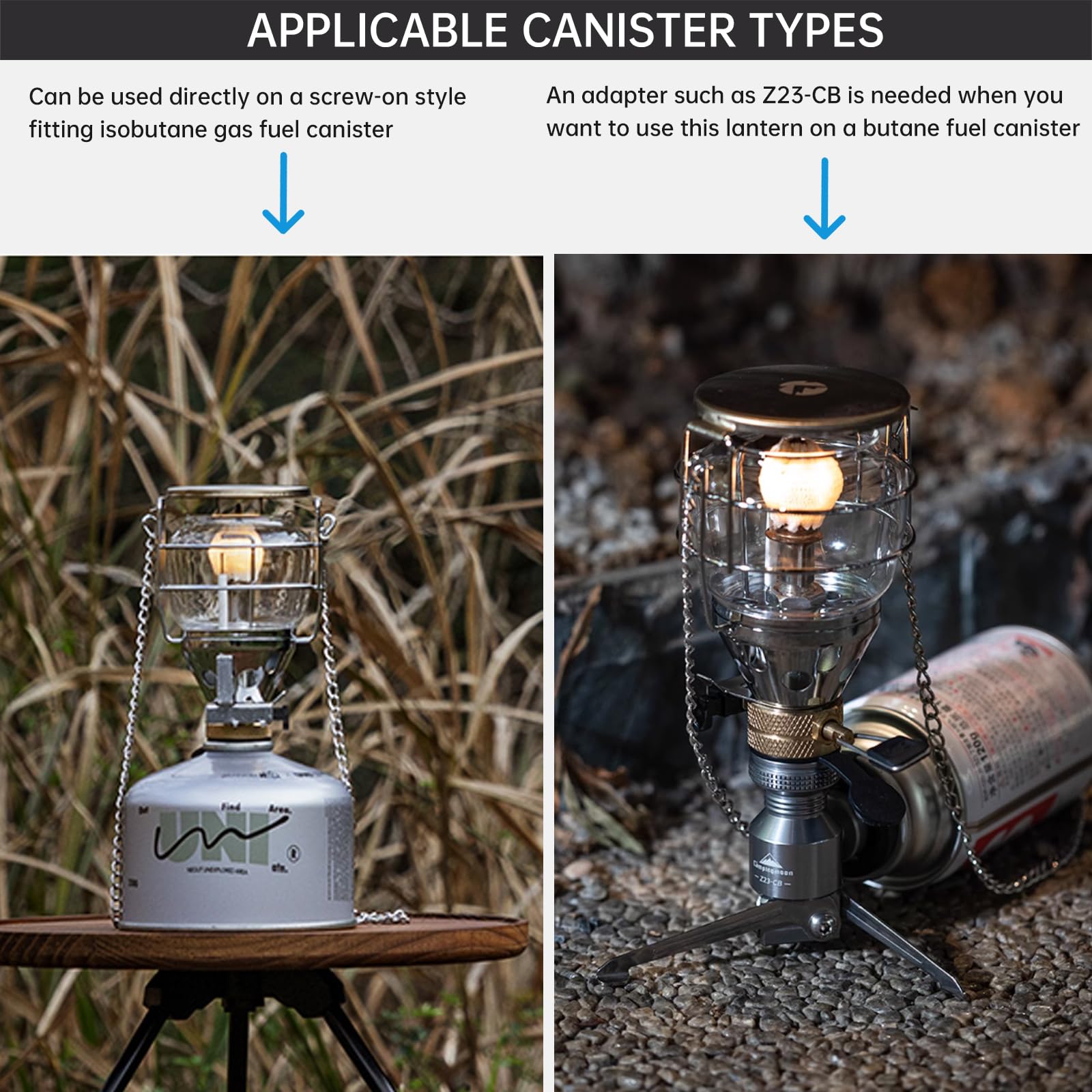 Camping Moon camping gas-lantern T-4 packaging display.