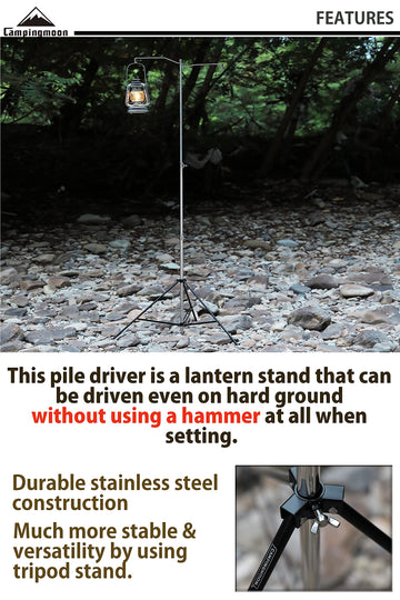 Camping Moon dual lantern hooks enable lighting two zones at once.