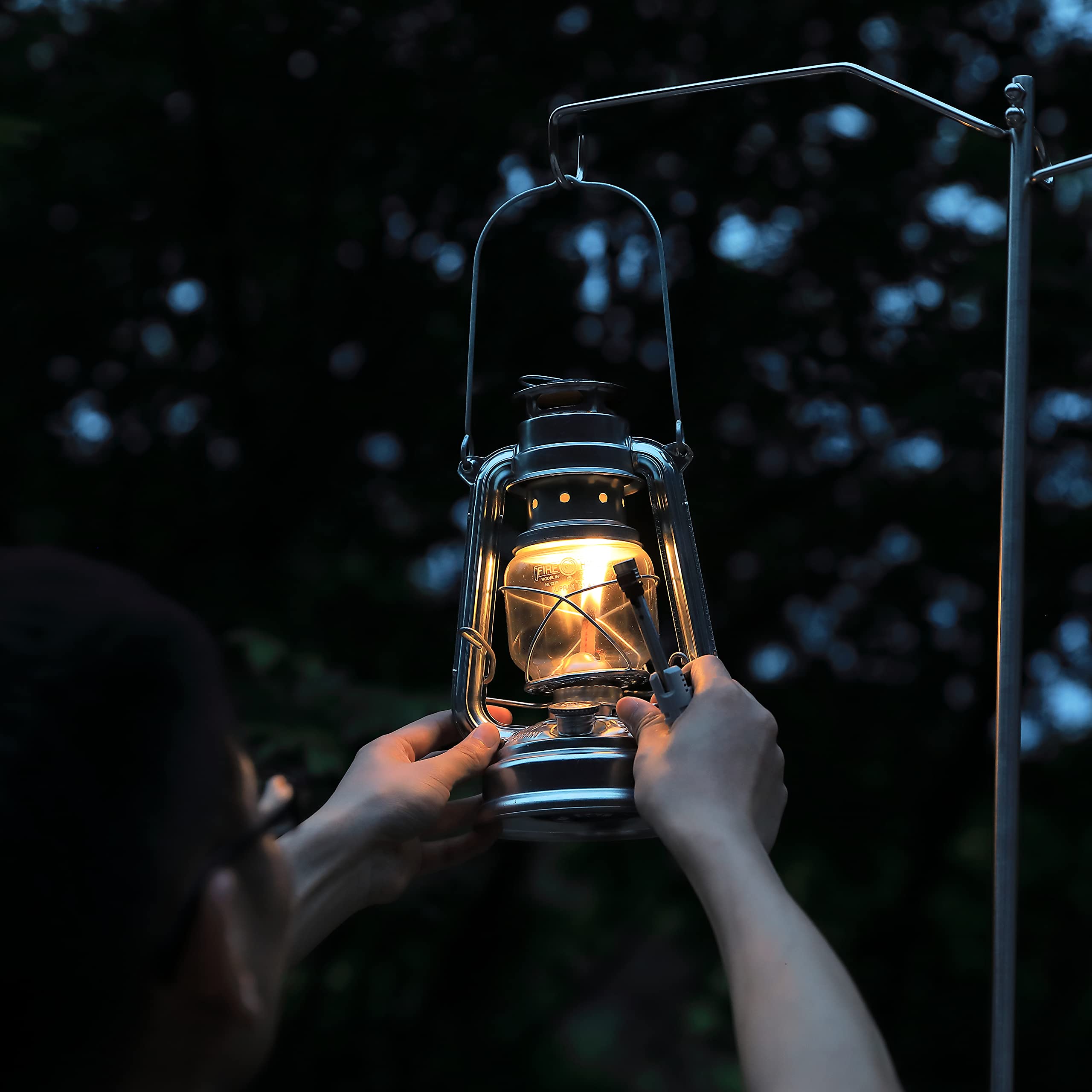 Camping Moon hands-free setup for convenient lighting control.