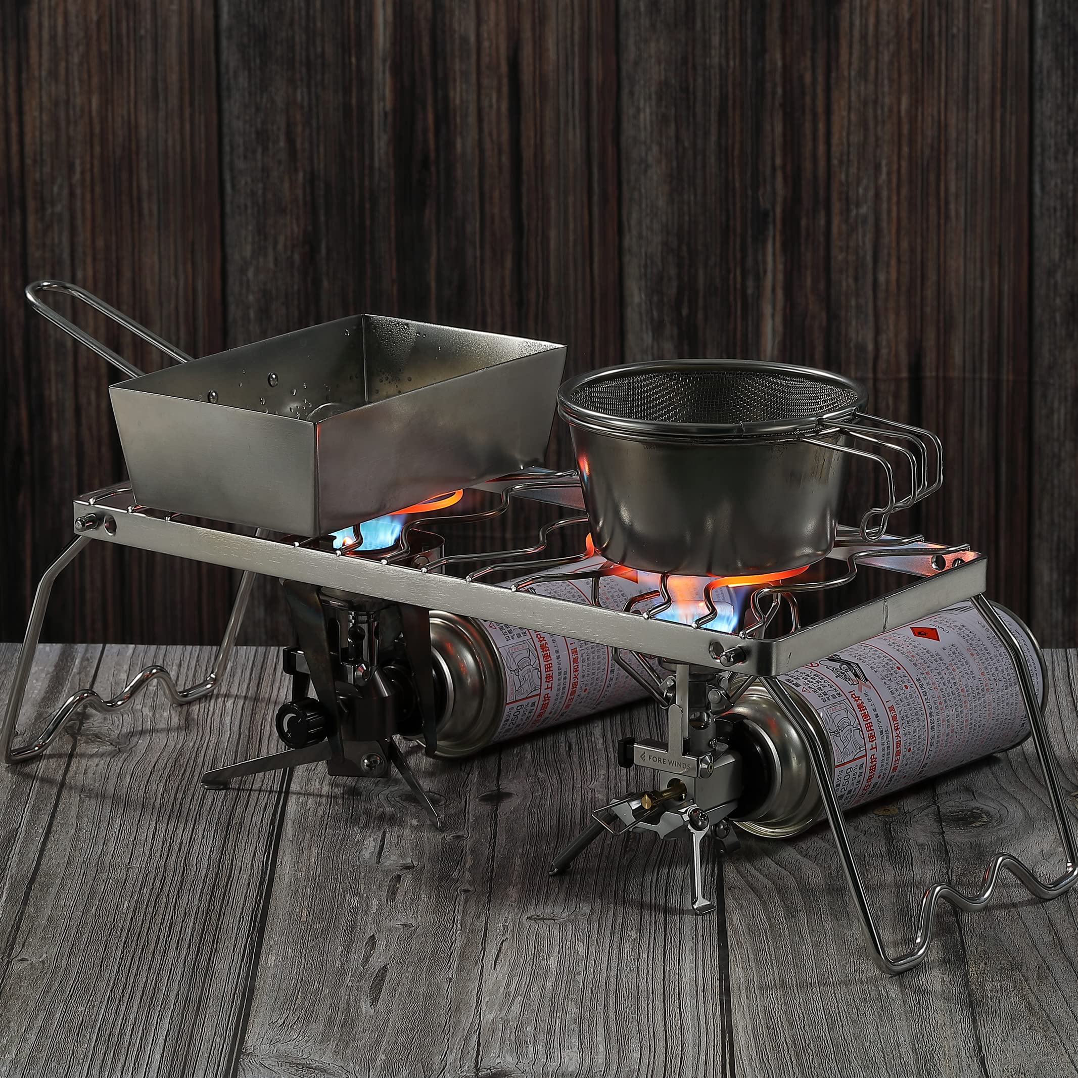 Camping Moon portable folding grill closeup highlights compact form for backpacking meals