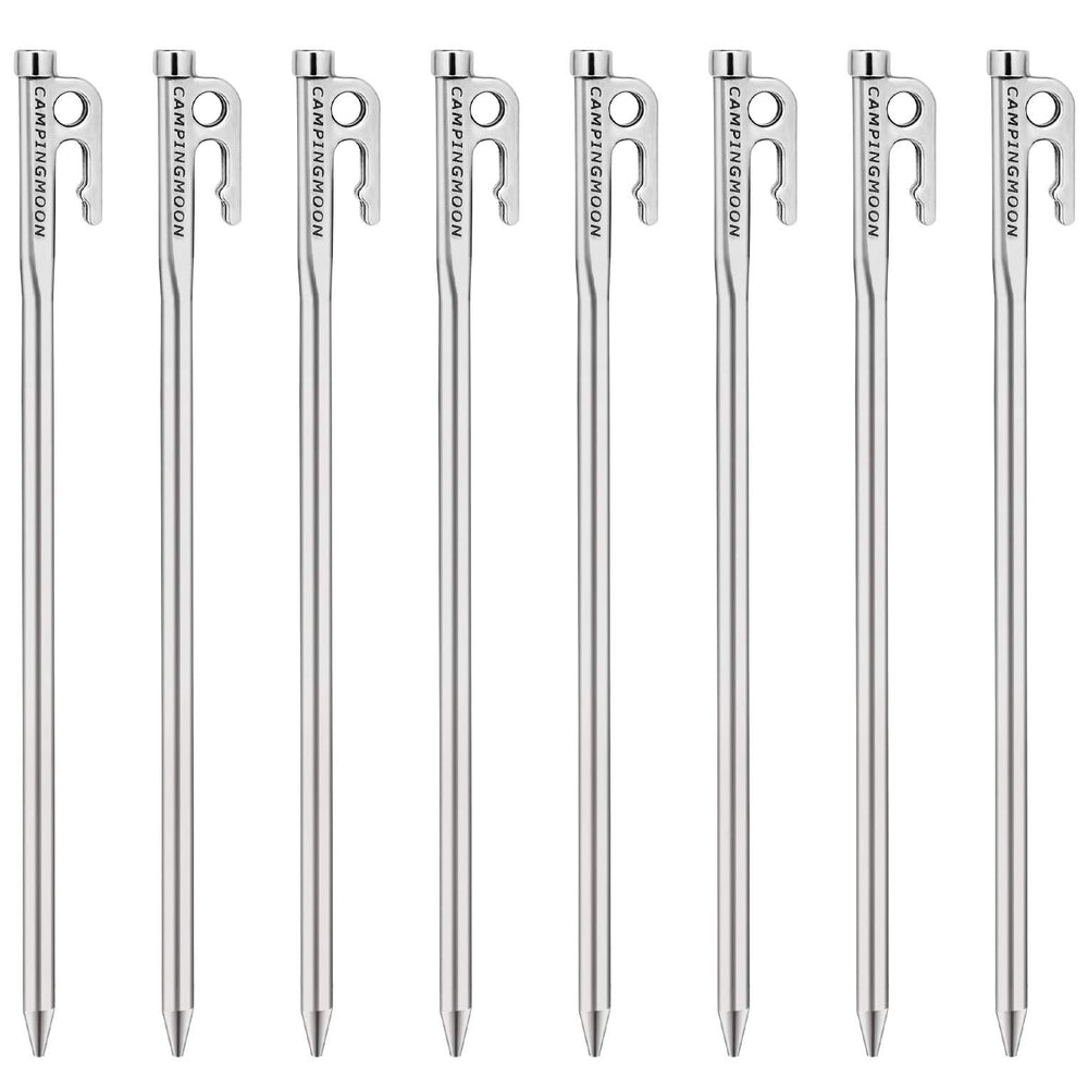 Camping Moon R-Series flat-top tent stake, 30 cm, anchors securely in hard ground.