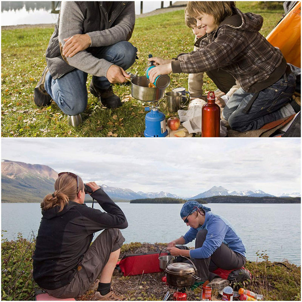 Camping Stove Travel Stove EN417 compatibility with butane canisters.