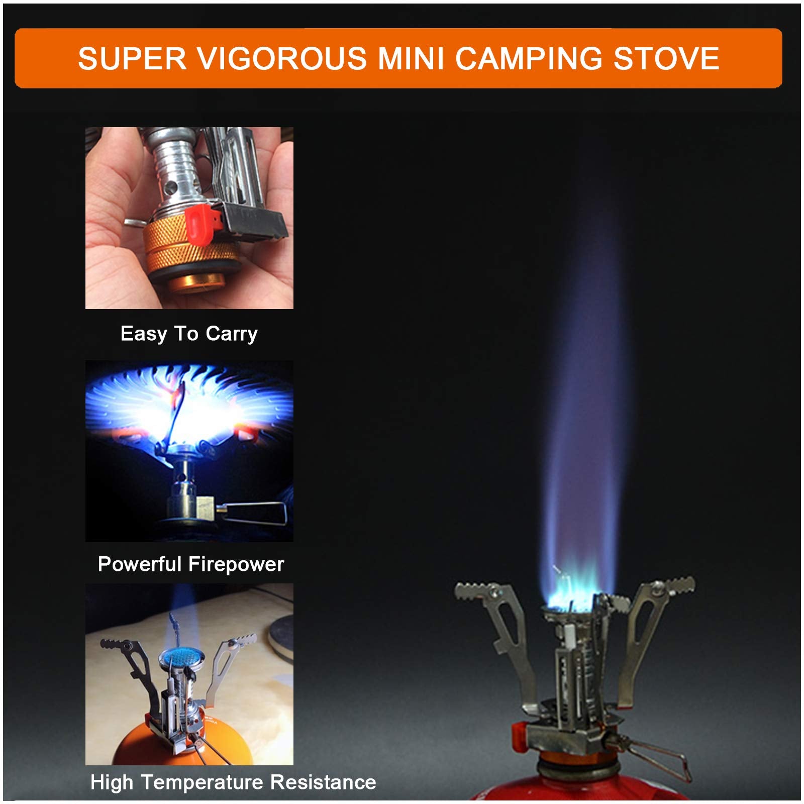 Camping Stove Travel Stove folded and portable fits into your pocket.