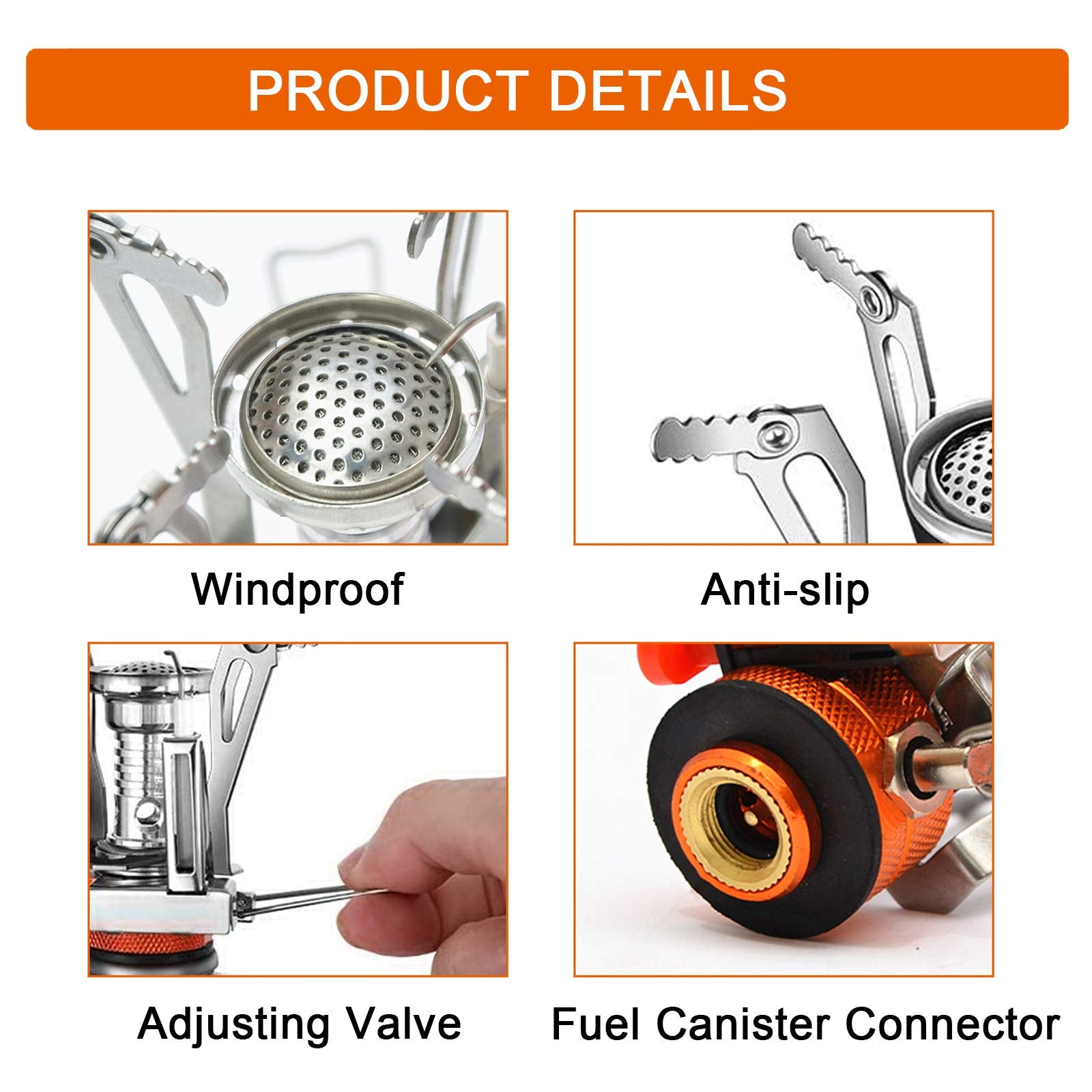 Camping Stove Travel Stove with carrying case for easy transport.