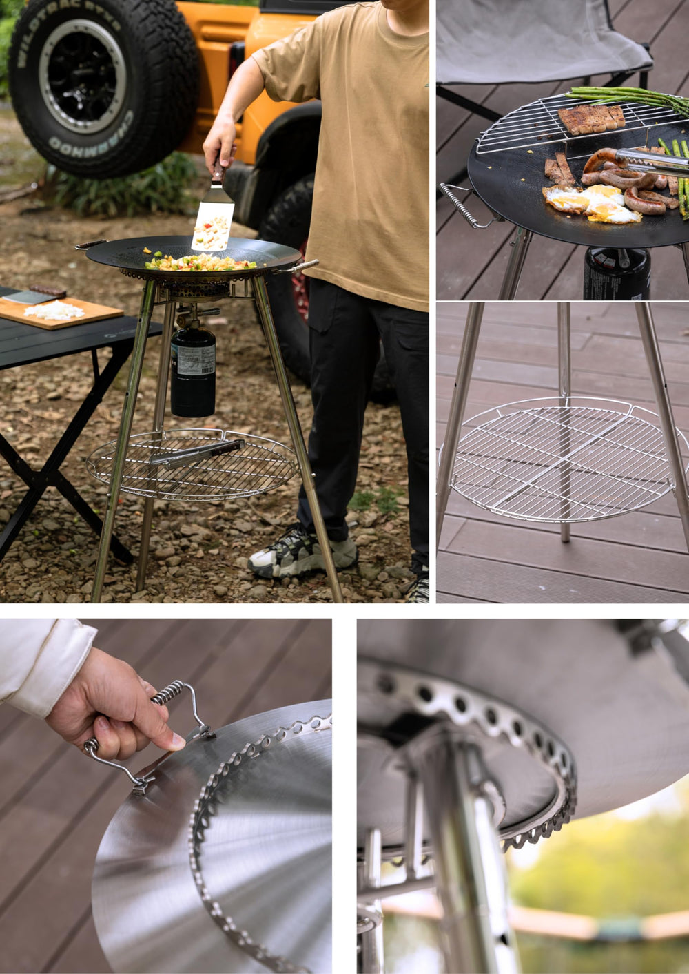Camping Moon 18-inch carbon steel pan ships pre-seasoned for ready outdoor cooking