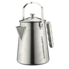 Camping Moon campfire kettle seamless body shows a sturdy, leak resistant design for camp coffee