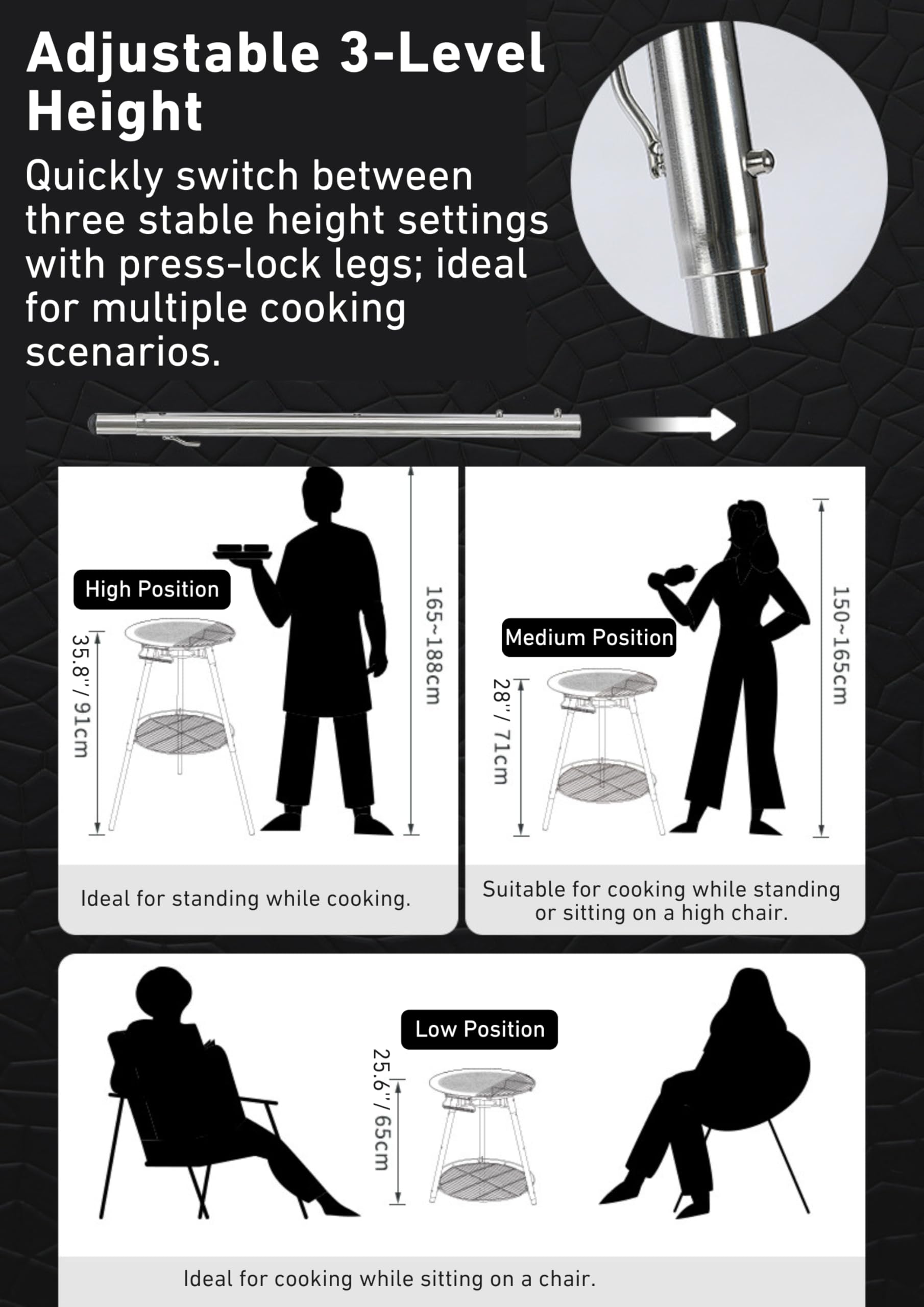 Camping Moon carry bag for legs and grill enables grab-and-go portability