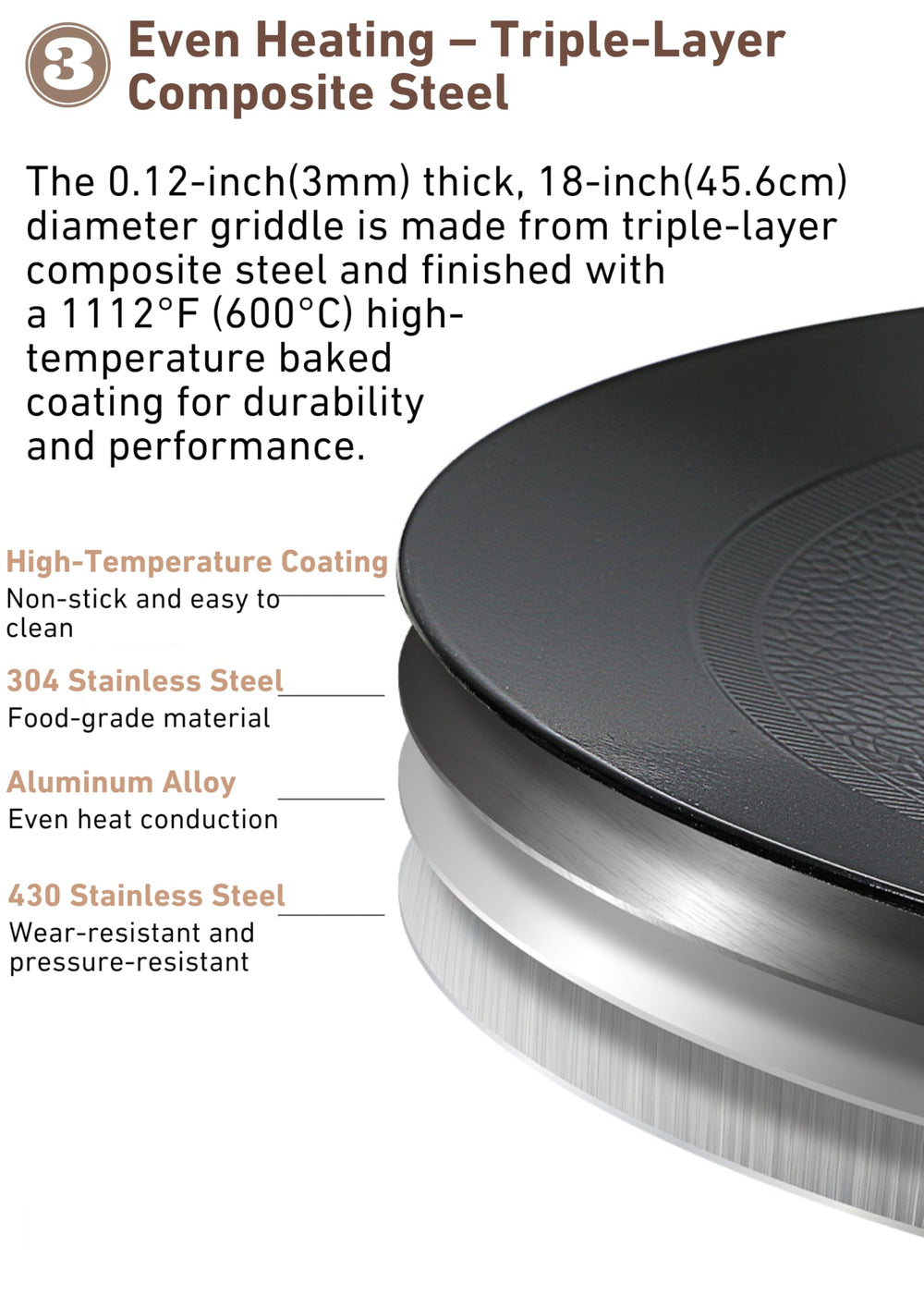 Camping Moon heat-resistant foldable handle simplifies moving the pan safely