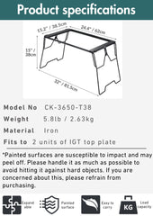 Camping Moon IGT Top Board Bridge Table side view highlighting stable legs