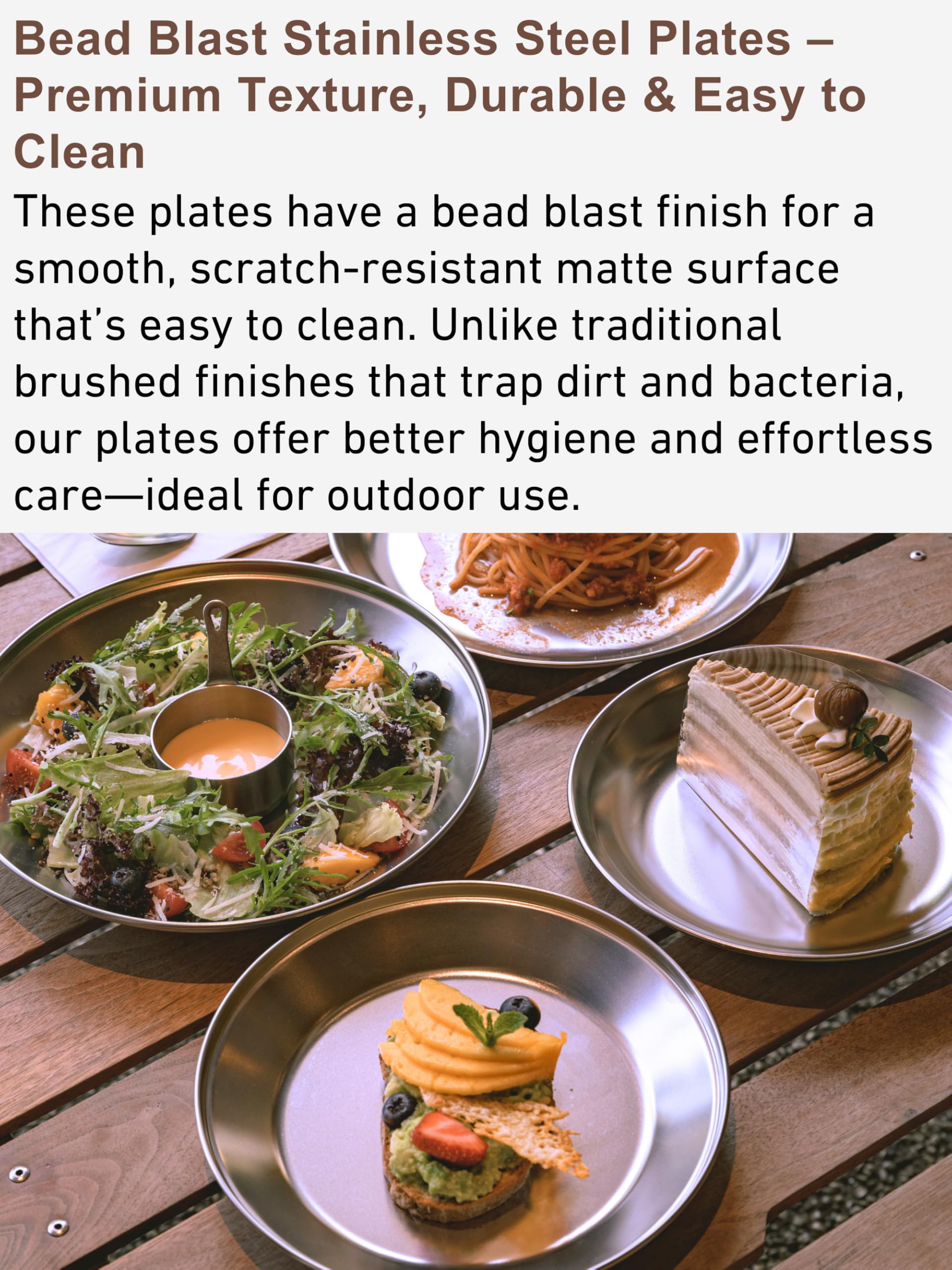 Camping Moon dinner-plate-23 versatile four-size set for family-style outdoor dining.