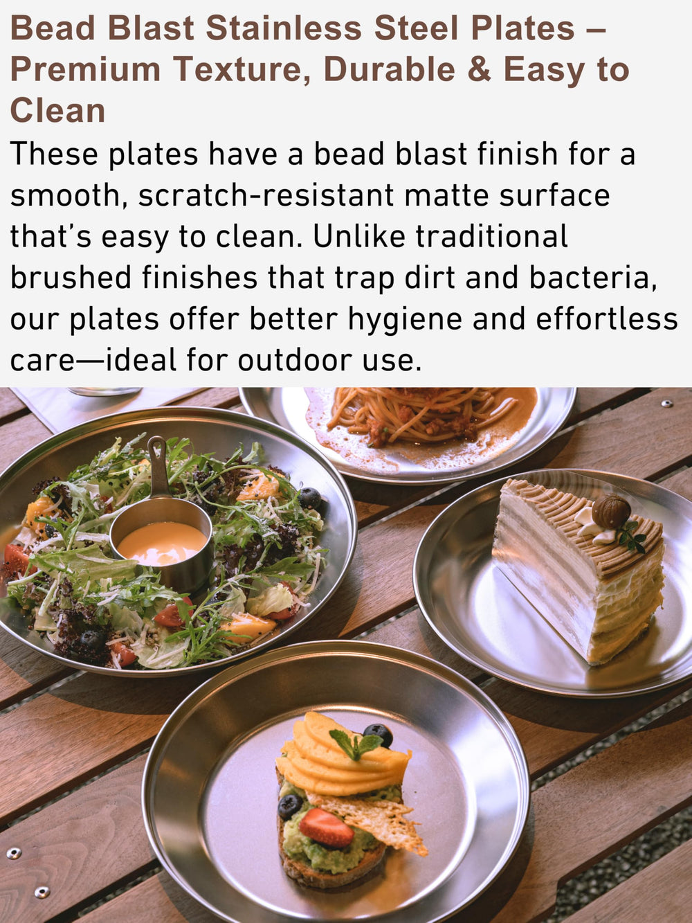 Camping Moon dinner-plate-23 versatile four-size set for family-style outdoor dining.