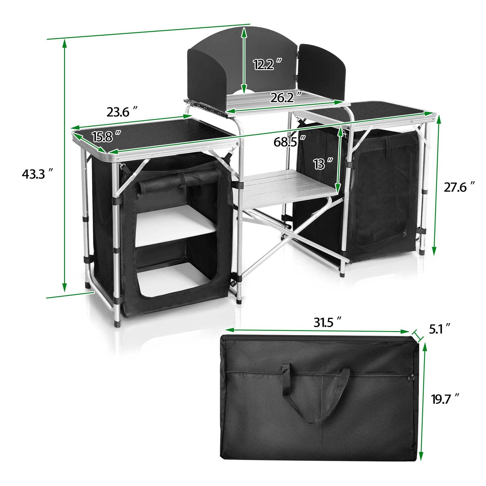 CampLand aluminum-frame assembly showing sturdy lightweight construction