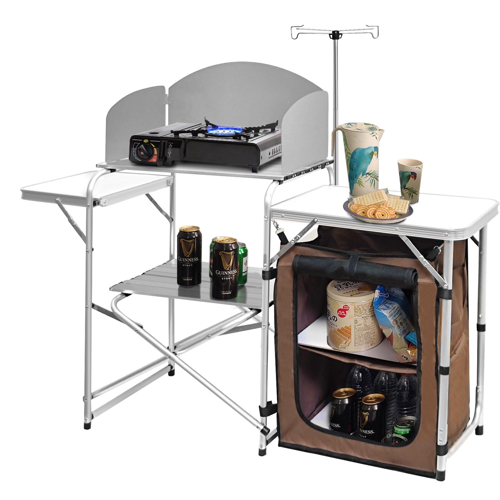 CampLand folding cooking table compact fold for easy transport and storage.