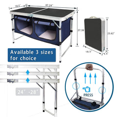 CampLand folding table assembled outdoors ready for meals and games