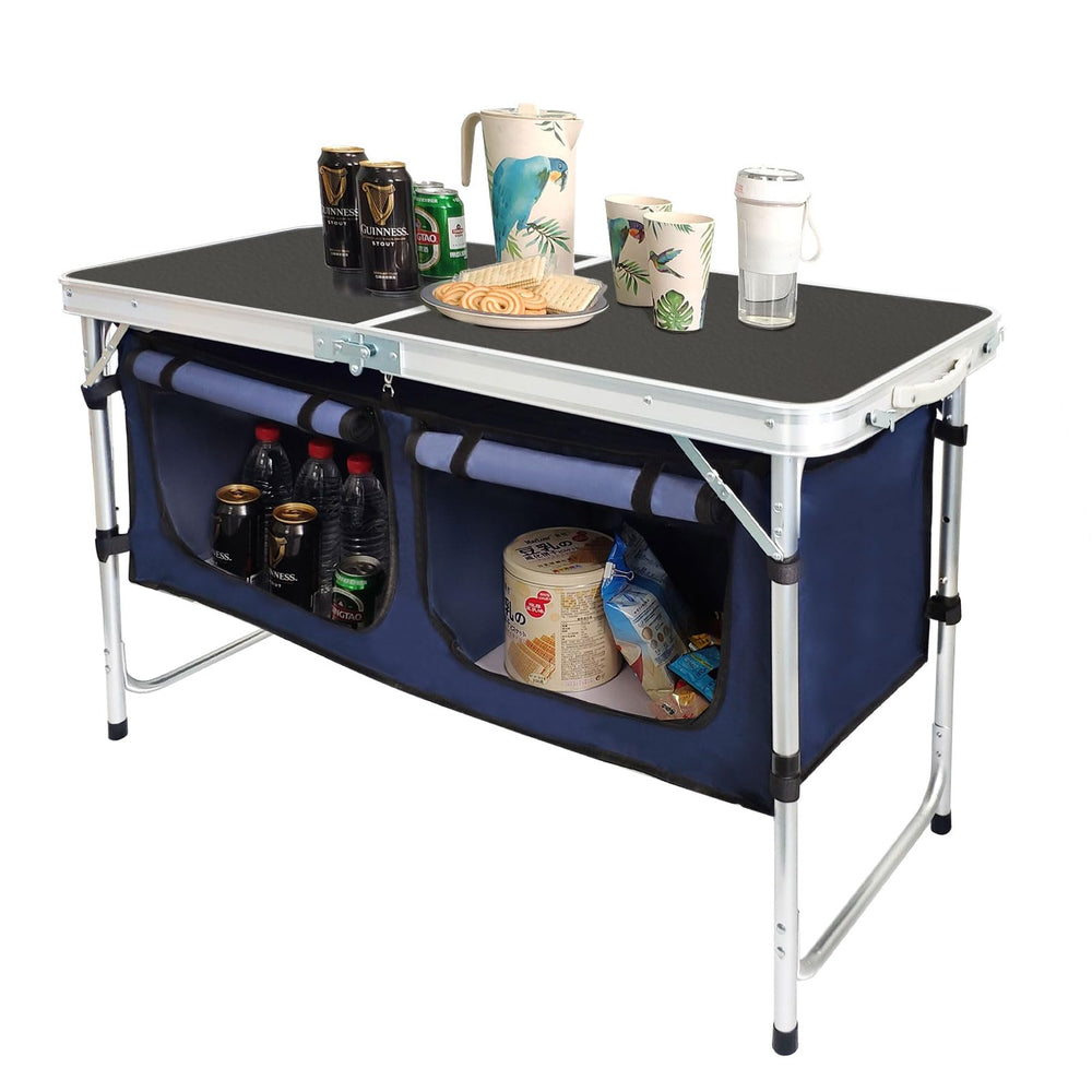 CampLand folding table top view shows portable surface for outdoor meals