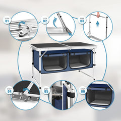 CampLand aluminum frame highlights lightweight durability ideal for easy transport during trips