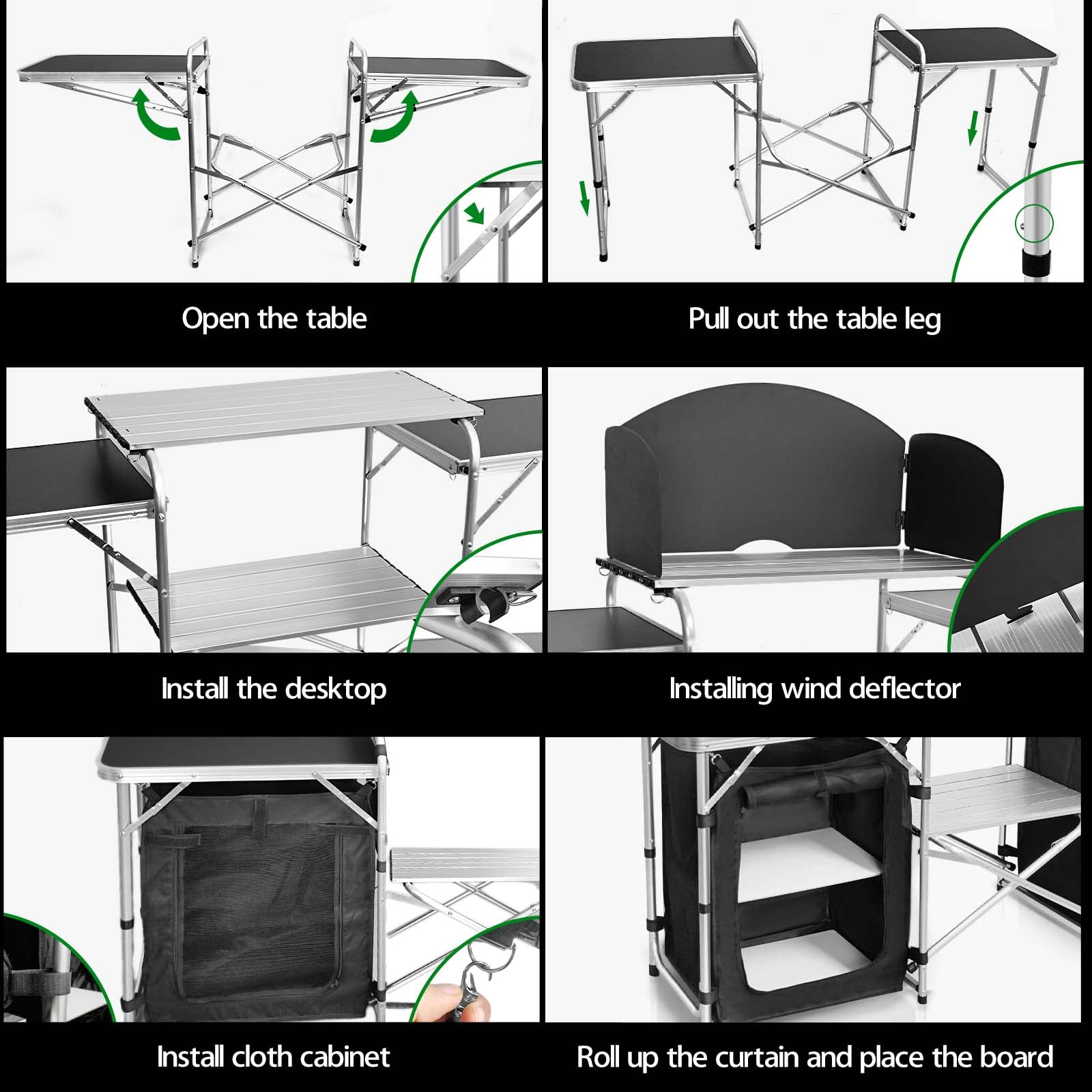 CampLand removable windscreen protecting cooking area from wind and weather