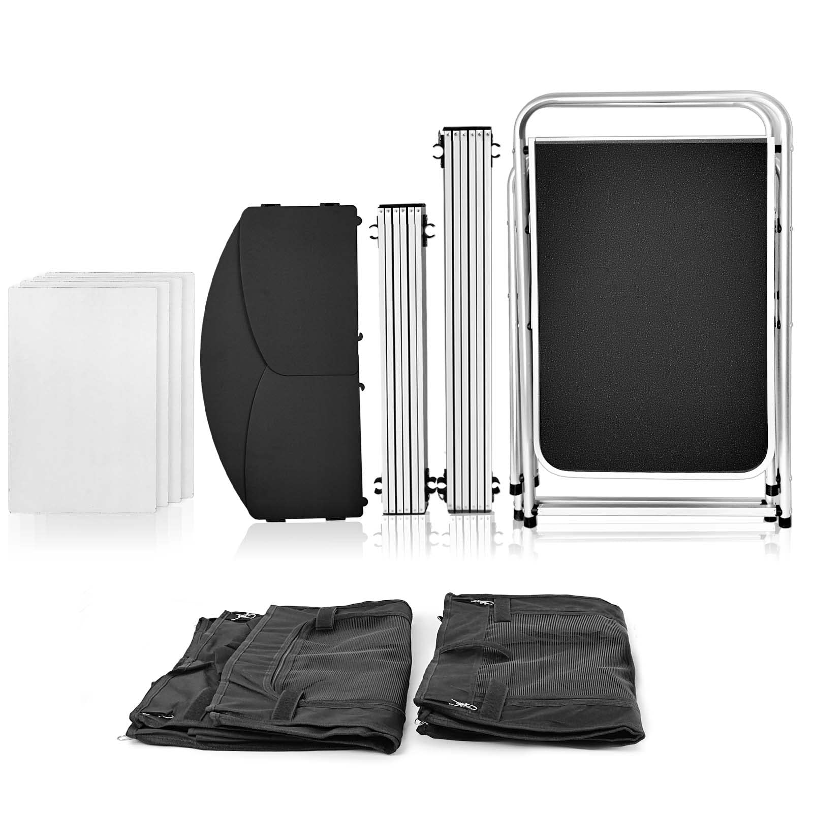 CampLand under-table storage keeps dishes and ingredients neatly organized