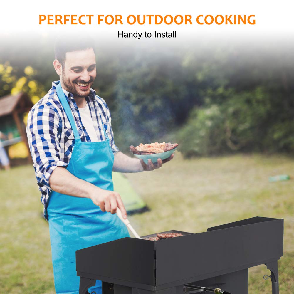 CAMPLUX foldable wind deflectors protect flame in breezy outdoor conditions.