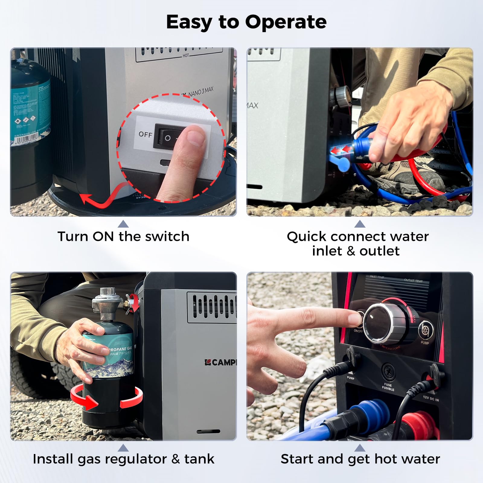 CAMPLUX Nano 3 Max submersible pump kit ensures reliable outdoor water flow.