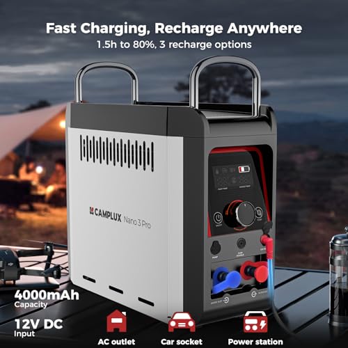 CAMPLUX Nano 3 Pro automatic ignition makes camp showers effortless.