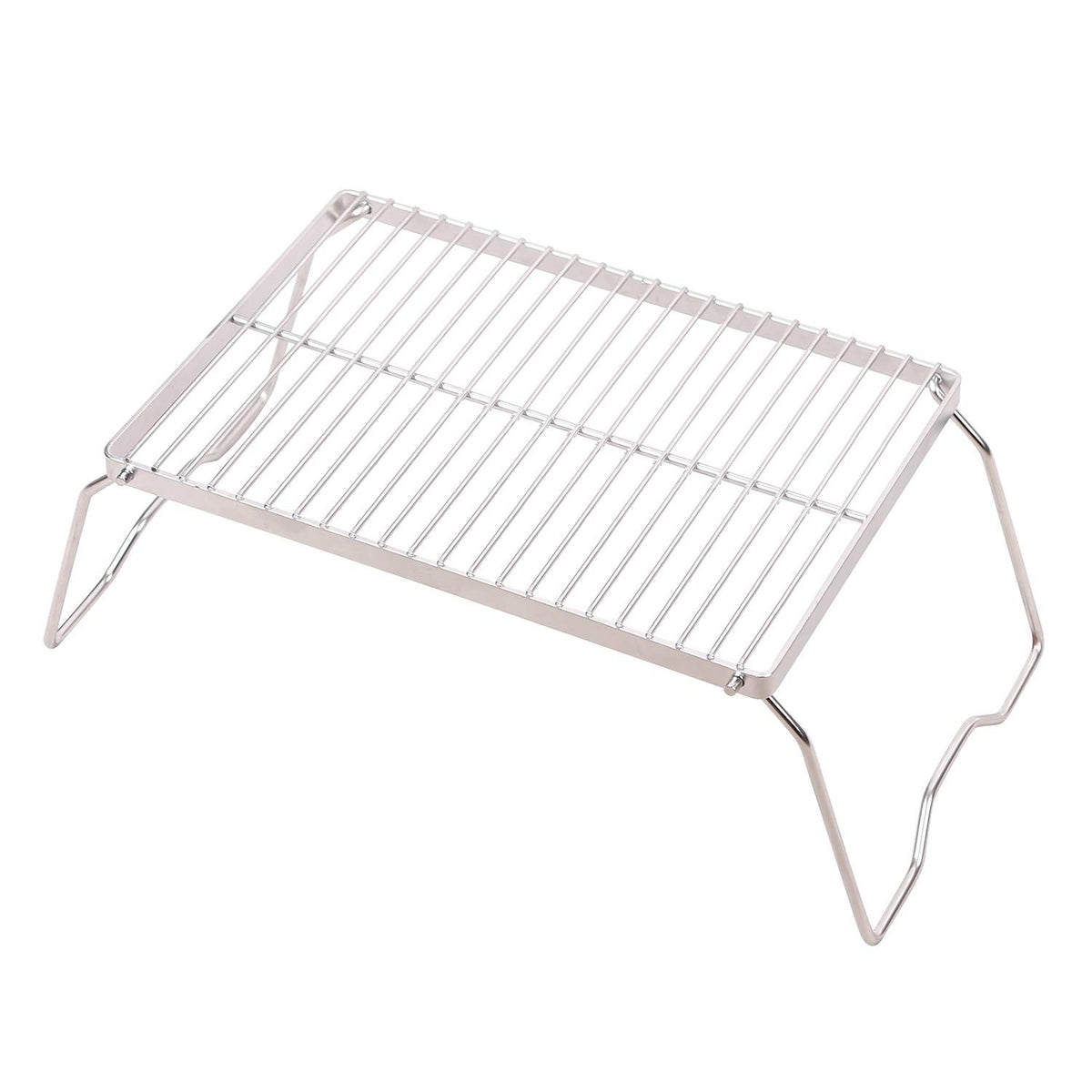 CAMPMAX Campfire Grill 304 stainless grate for durable outdoor cooking.