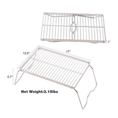CAMPMAX Campfire Grill unfolded dimensions for outdoor cooking area.
