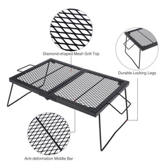 CAMPMAX large folding campfire grill grate folded compact for easy transport