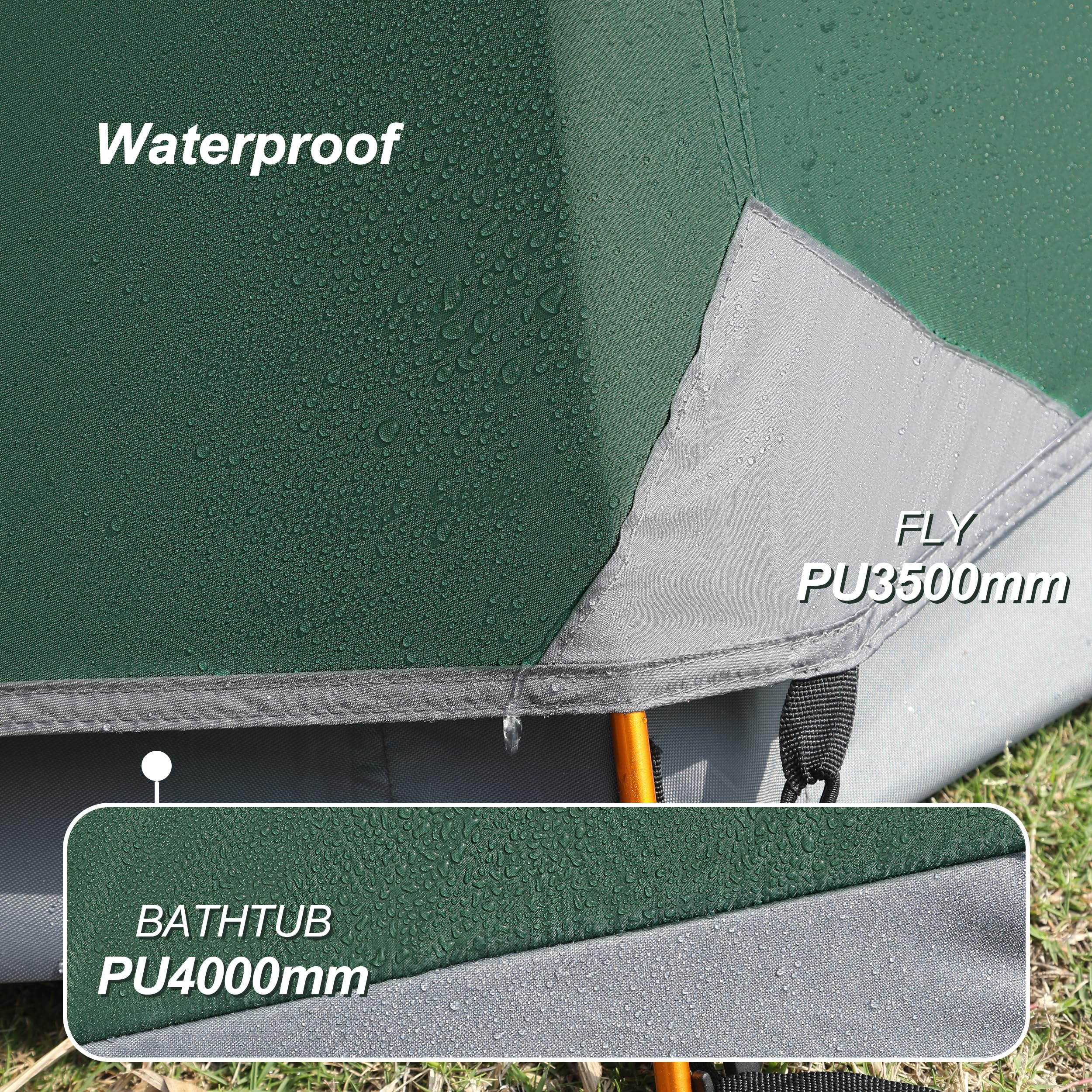 Camppal 1-person tent extended-length interior reveals extra sleeping and gear space
