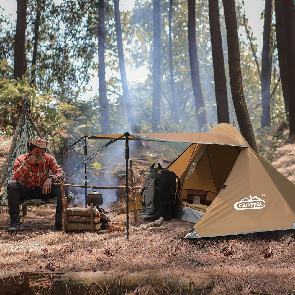 Camppal 1 Person Tent packed in carry bag for easy backpack-ready transport.