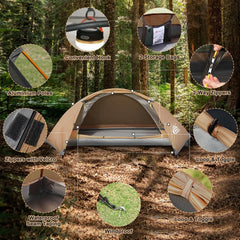 Camppal 1 Person Tent wind-stable design stands up to strong gusts.