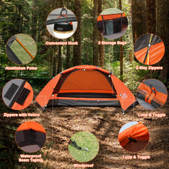 Camppal 1Person tent waterproof seams close-up for weather protection