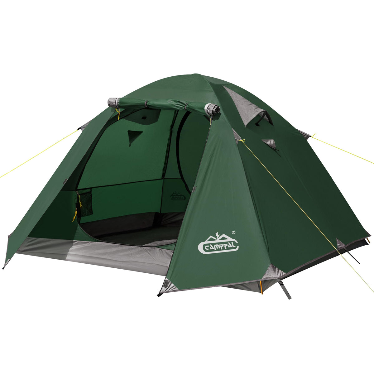 Camppal 2-3 person tent rainfly close-up showing waterproof protection for wet-weather camping