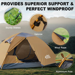 Camppal anti-tear ripstop fabric enhances durability for rugged backpacking trips.