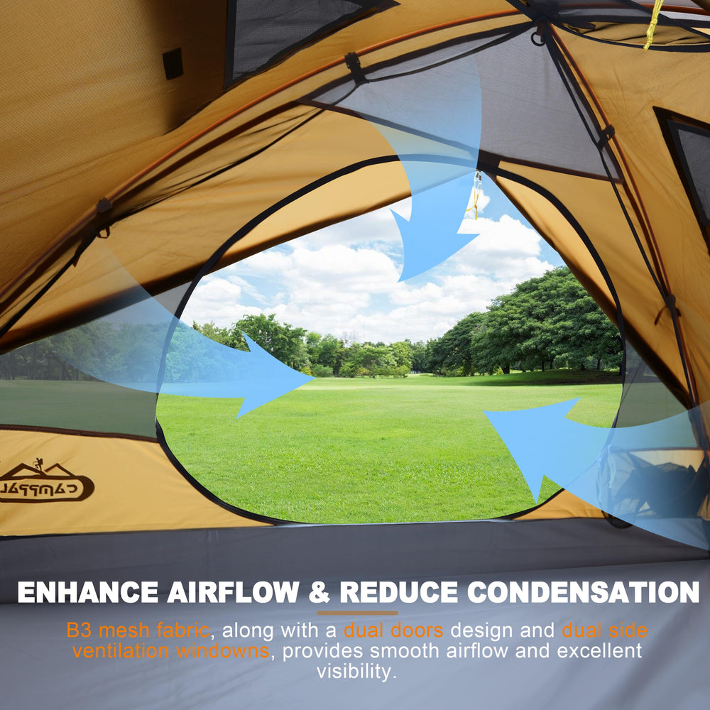 Camppal gear-loft-pockets keep essentials within easy reach.
