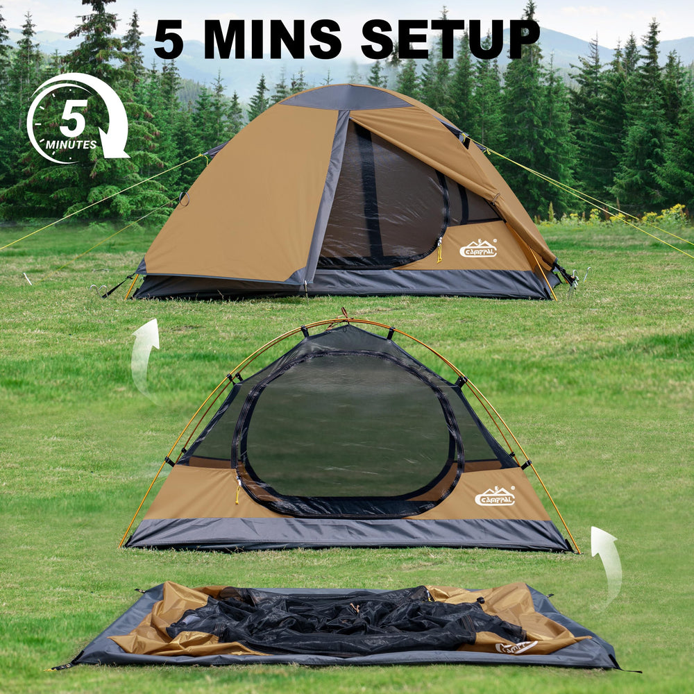 Camppal lightweight-packable-tent keeps weight down for easy carry.