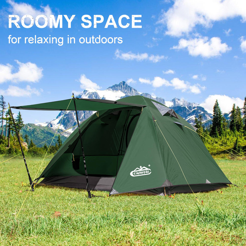 Camppal tent double-door entry highlighting easy access and airflow