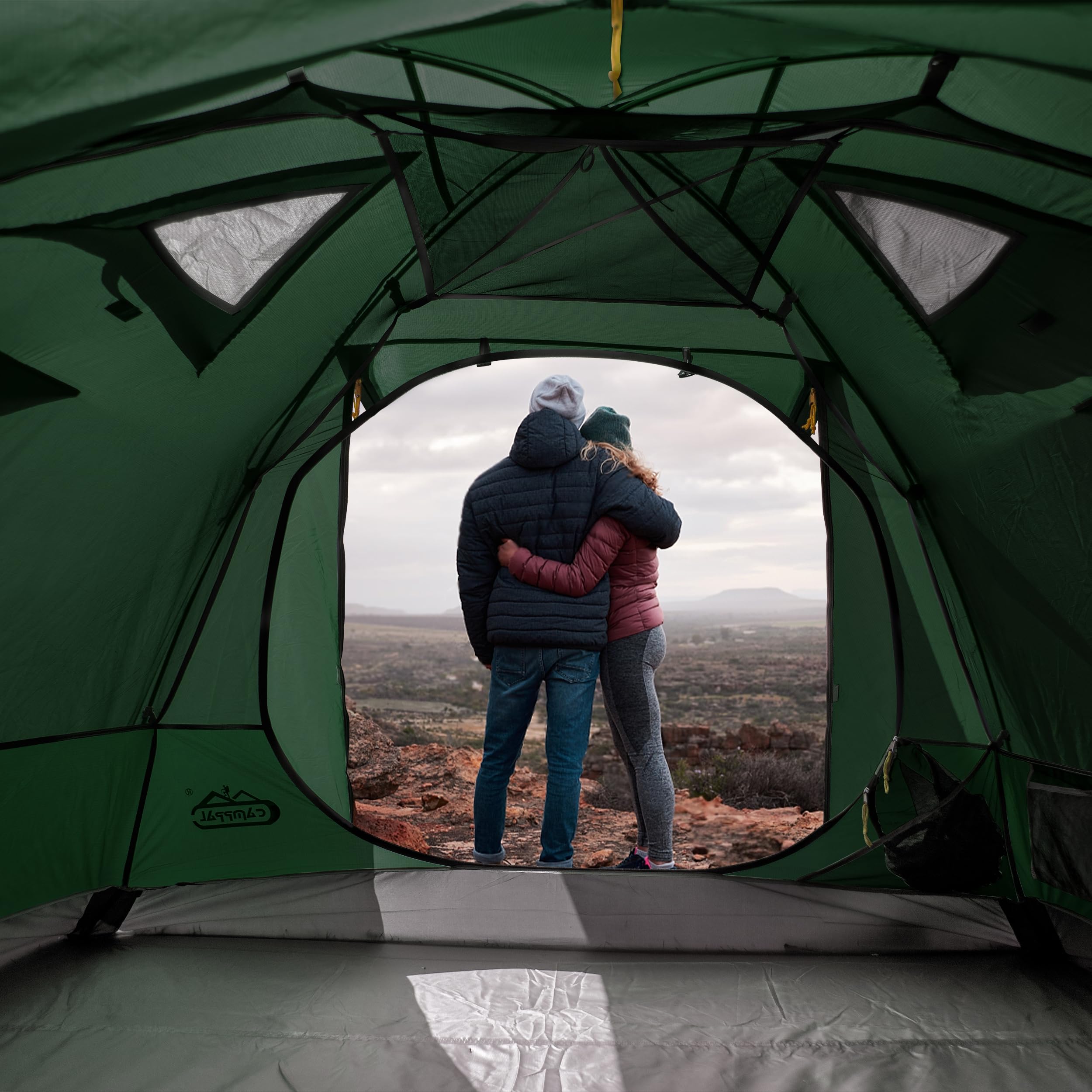 Camppal tent easy setup with two aluminum poles for quick pitching