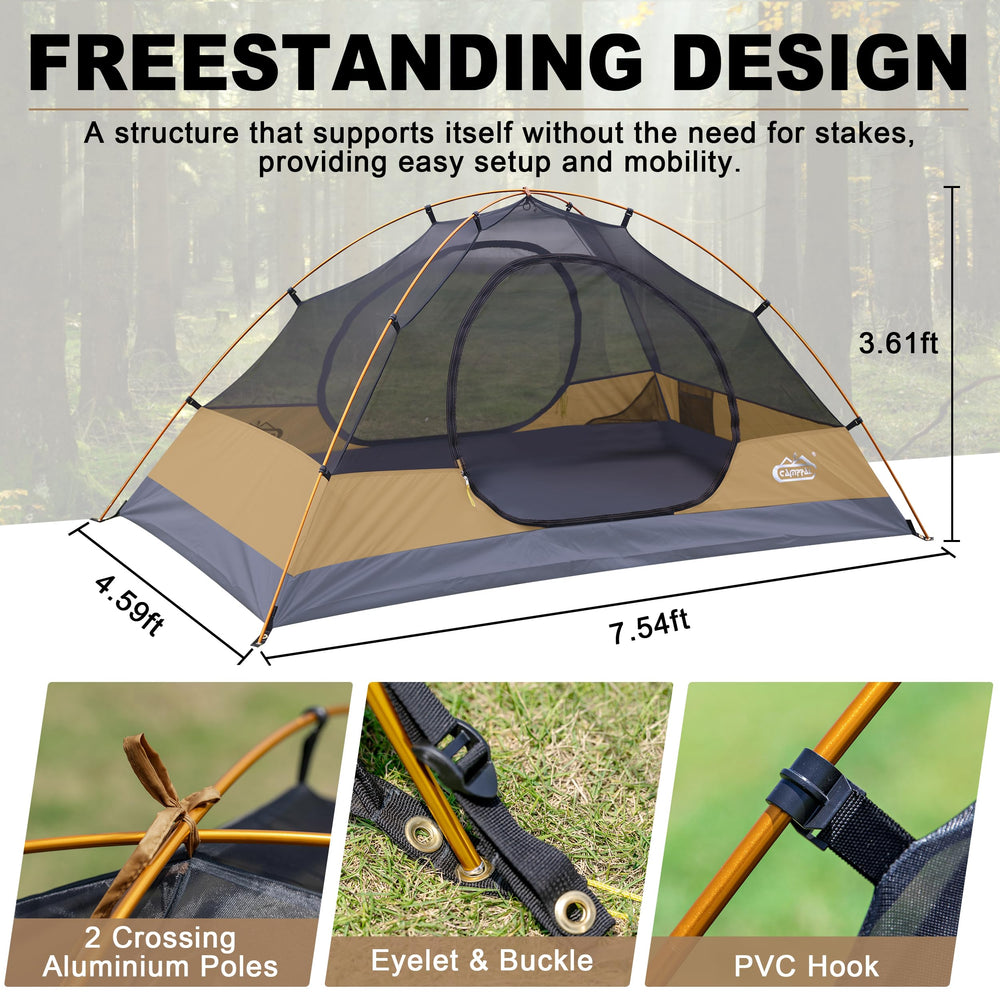 Camppal tent waterproof-rainfly shows reliable weather protection for rainy backpacking trips.