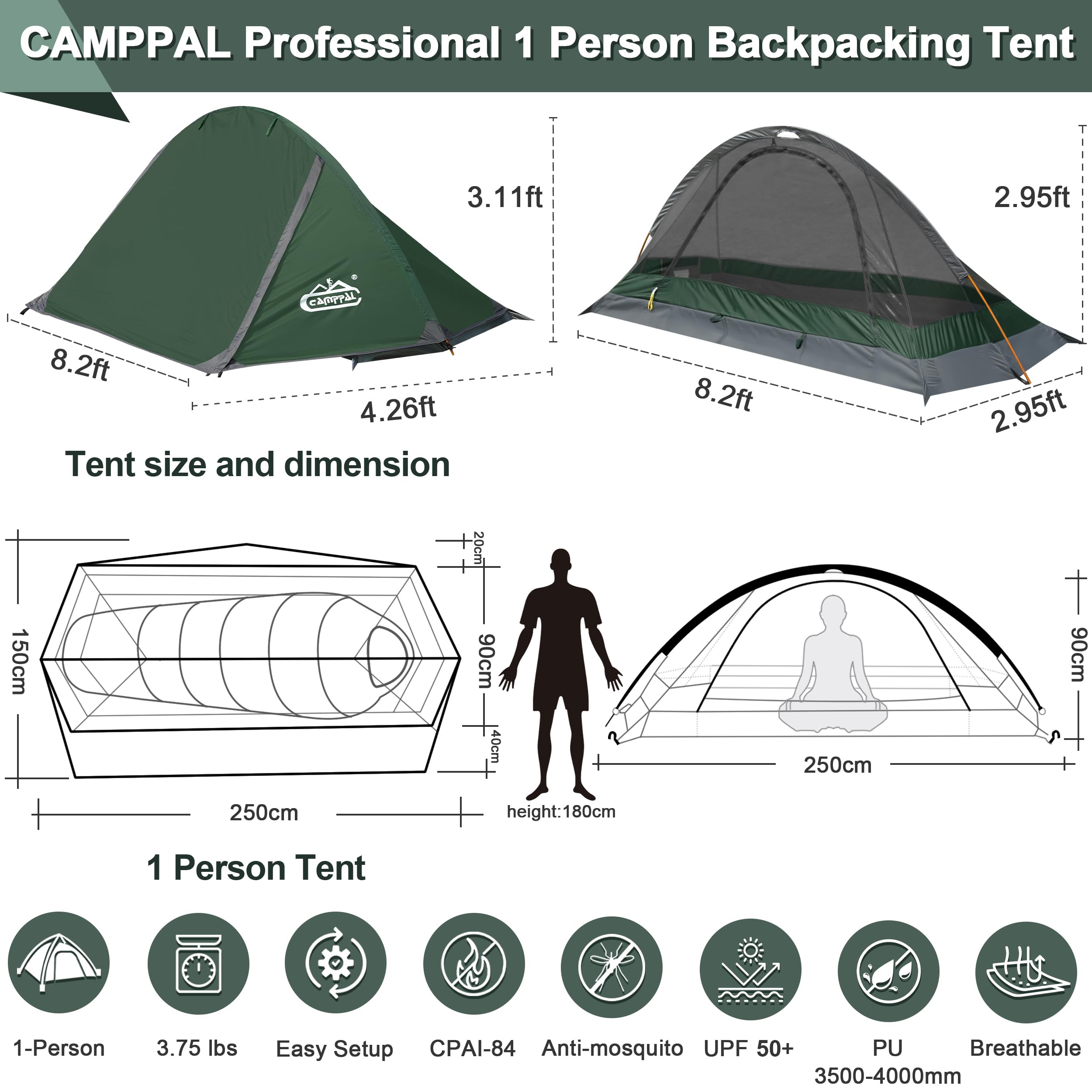 Camppal waterproof seam-taping emphasizes weatherproof zippers