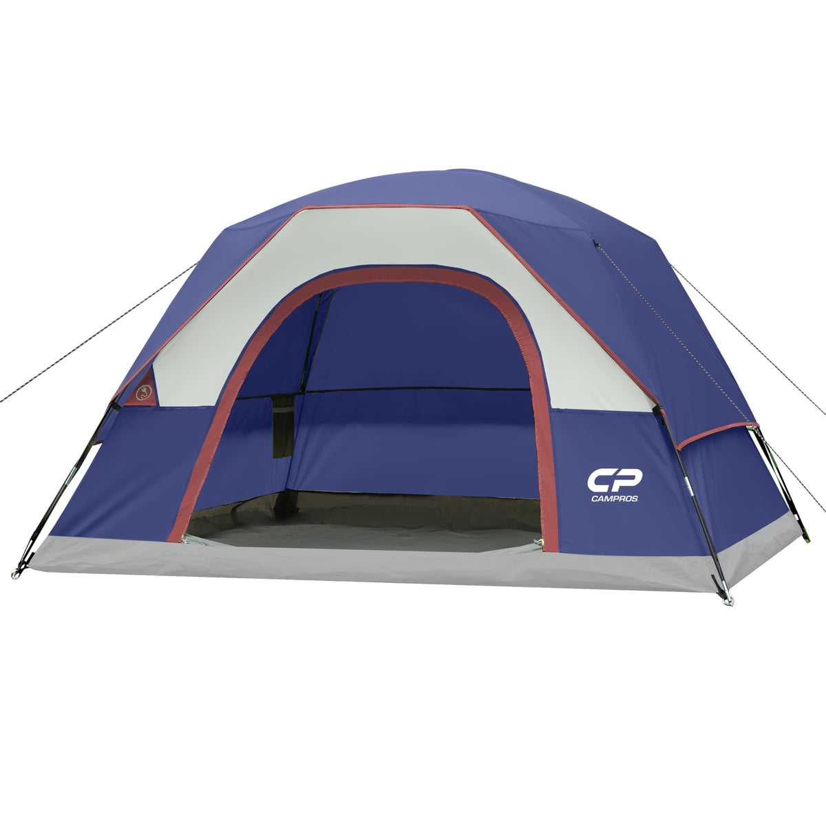 CAMPROS CP 4-person tent exterior shows dome form ready for quick setup during family trips