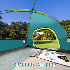 CAMPROS CP 4-Person Tent open entrance showing easy access and ventilation