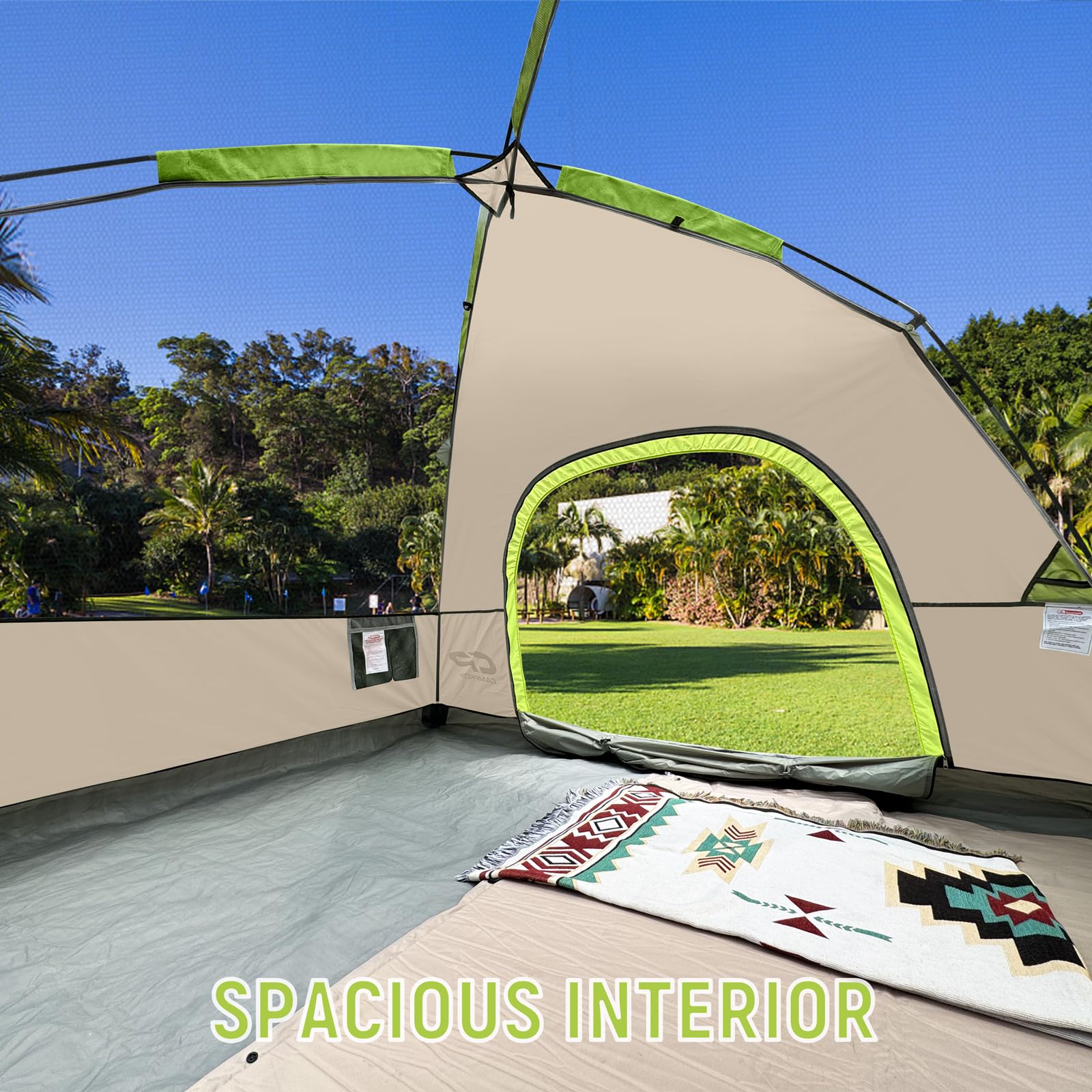 CAMPROS CP 4-person tent rainfly removed for stargazing