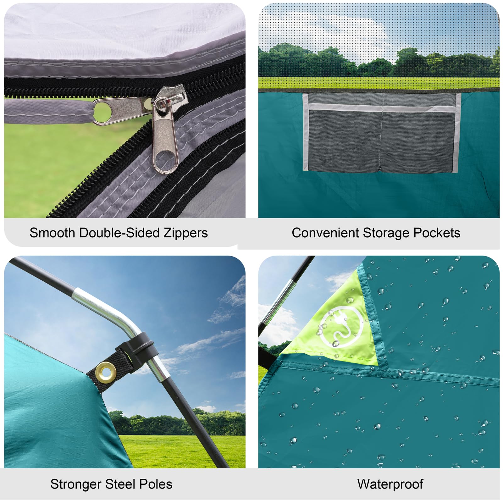 CAMPROS CP 4-Person Tent rainfly removed reveals starry night sky experience