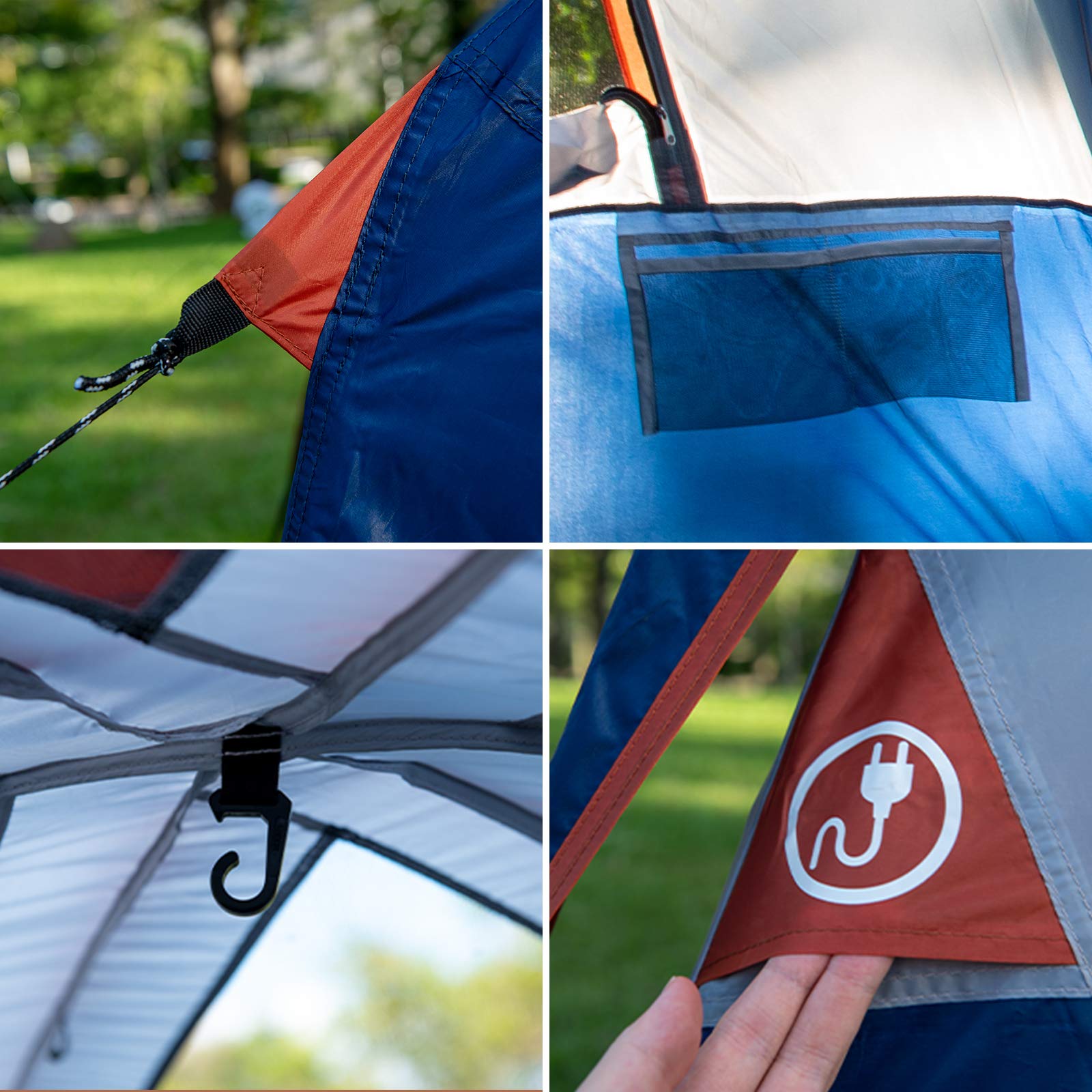 CAMPROS CP Color-coded steel poles enable quick, hassle-free setup.