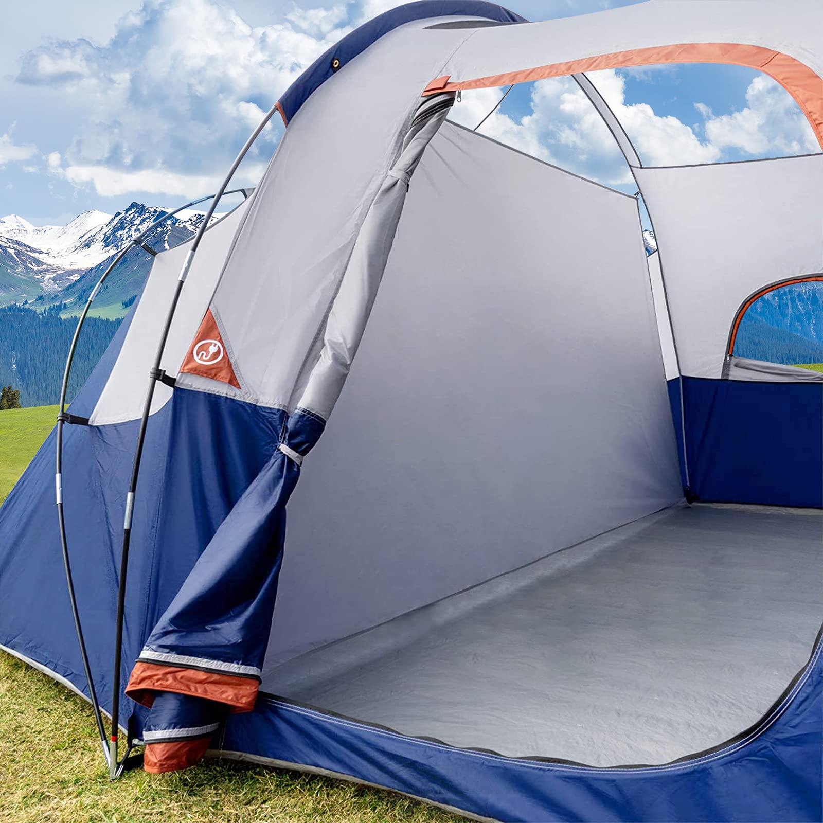 CAMPROS CP Four large windows promote cooling airflow inside the shelter.