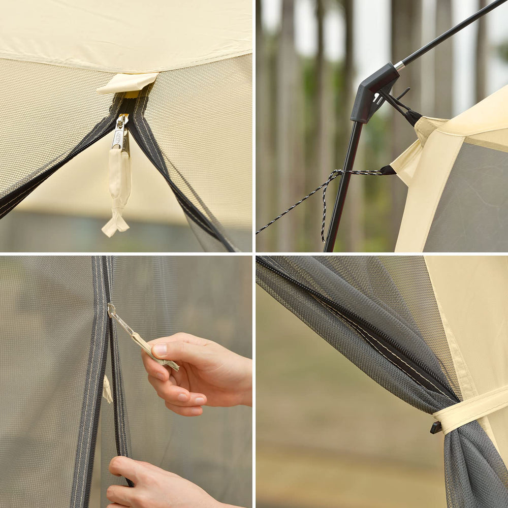 CAMPROS CP Screen House includes carry bag and stakes for portability